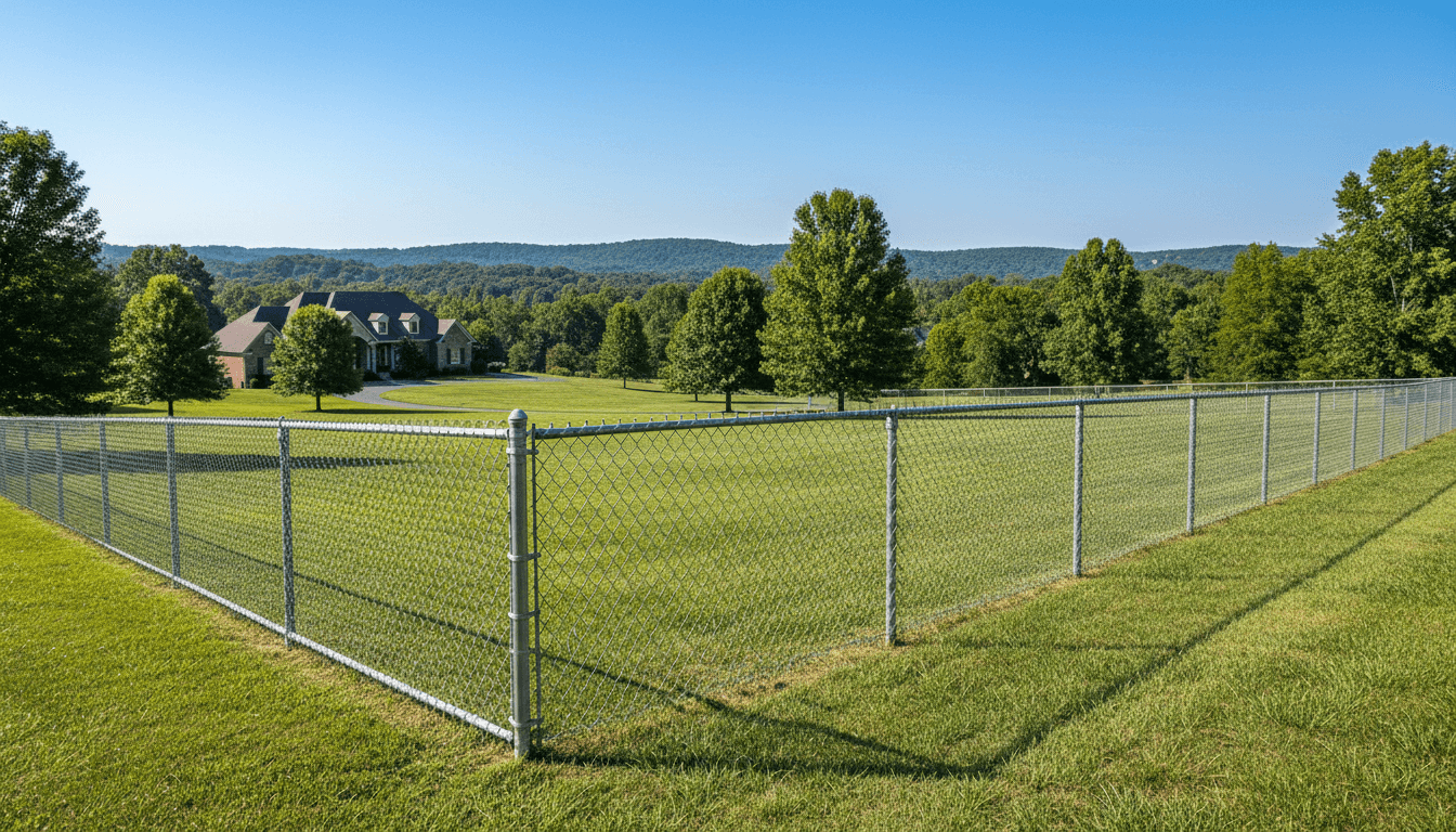 Galvanized chain-link fence installation in Spring Hill, Tennessee