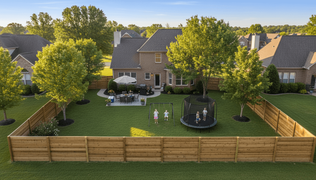 Beautiful fenced backyard in Spring Hill, Tennessee